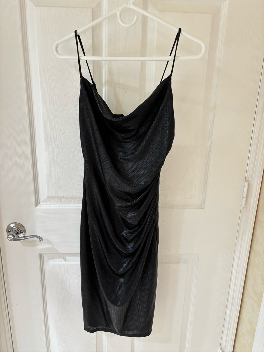 Laundry By Shelli Segal Black Draped Cowl Slip Dress